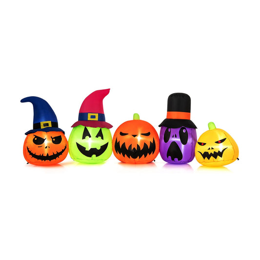 9 Feet Inflatable Pumpkin Patch Family with Built-in LED Lights and Witch Hats, Multicolor Halloween Multicolor  at Gallery Canada