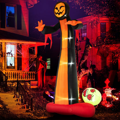 12 Feet Inflatable Grim Reaper Ghost with Built-in LED Lights and Scary Skull, Multicolor Halloween   at Gallery Canada