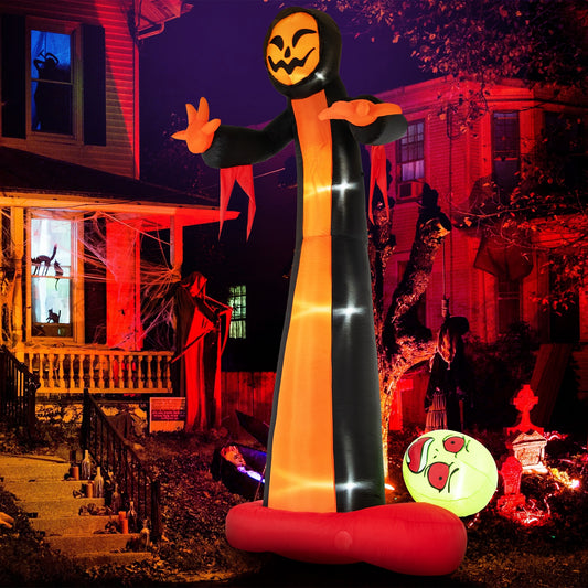 12 Feet Inflatable Grim Reaper Ghost with Built-in LED Lights and Scary Skull, Multicolor Halloween Multicolor  at Gallery Canada