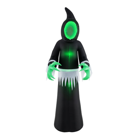 8 Feet Giant Halloween Inflatable Ghost with Built-in LED Lights and Mirror Face, Black & Green Halloween Black & Green  at Gallery Canada