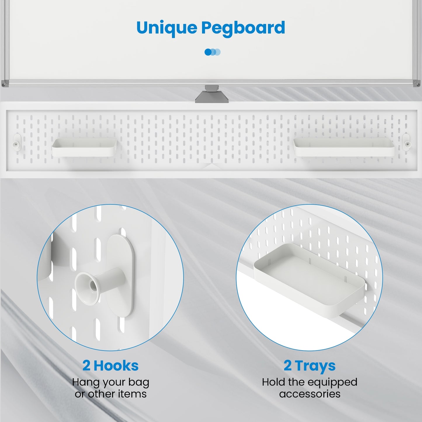 Mobile Whiteboard Adjustable Double-Sided Magnetic Board with Pegboard, White Home Office   at Gallery Canada