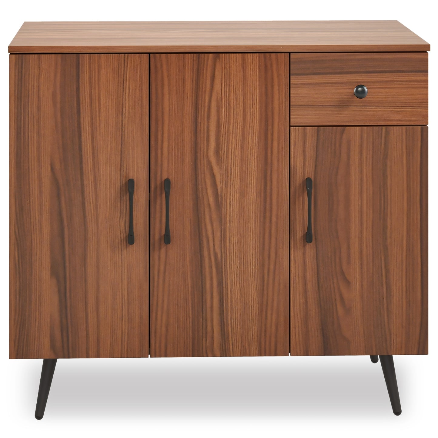 Sideboard Cabinet with 3 Doors and Pull out Drawer Adjustable Shelves, Walnut Cabinets & Chests   at Gallery Canada