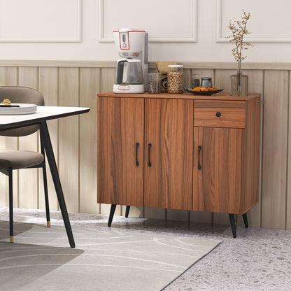 Sideboard Cabinet with 3 Doors and Pull out Drawer Adjustable Shelves, Walnut Cabinets & Chests   at Gallery Canada