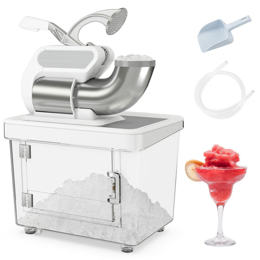 300W Commercial Ice Crusher with Dual Blades and Safety Switch, White Ice Crushers & Shavers White  at Gallery Canada