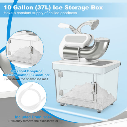 300W Commercial Ice Crusher with Dual Blades and Safety Switch, White Ice Crushers & Shavers   at Gallery Canada