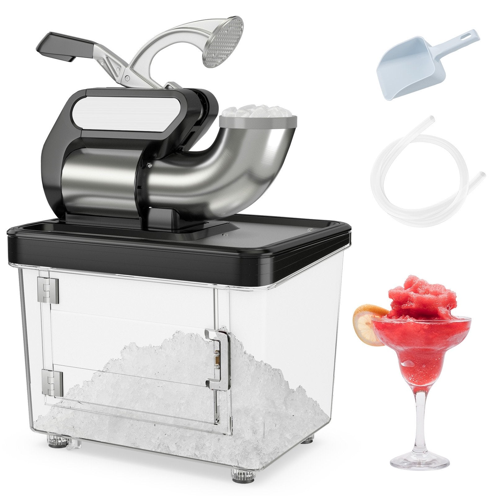 300W Commercial Ice Crusher with Dual Blades and Safety Switch, Black Ice Crushers & Shavers Black  at Gallery Canada