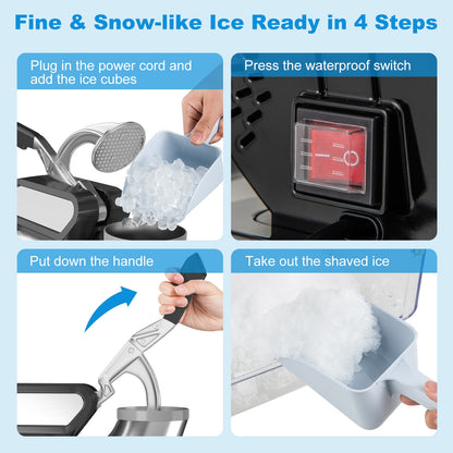 300W Commercial Ice Crusher with Dual Blades and Safety Switch, Black Ice Crushers & Shavers   at Gallery Canada