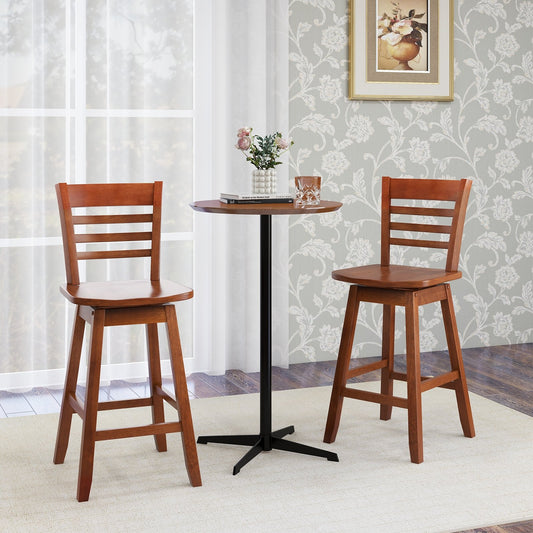 Counter Height Barstools Set of 2/4 with Footrest for Kitchen Island Bar, Walnut Bar Stools Walnut  at Gallery Canada