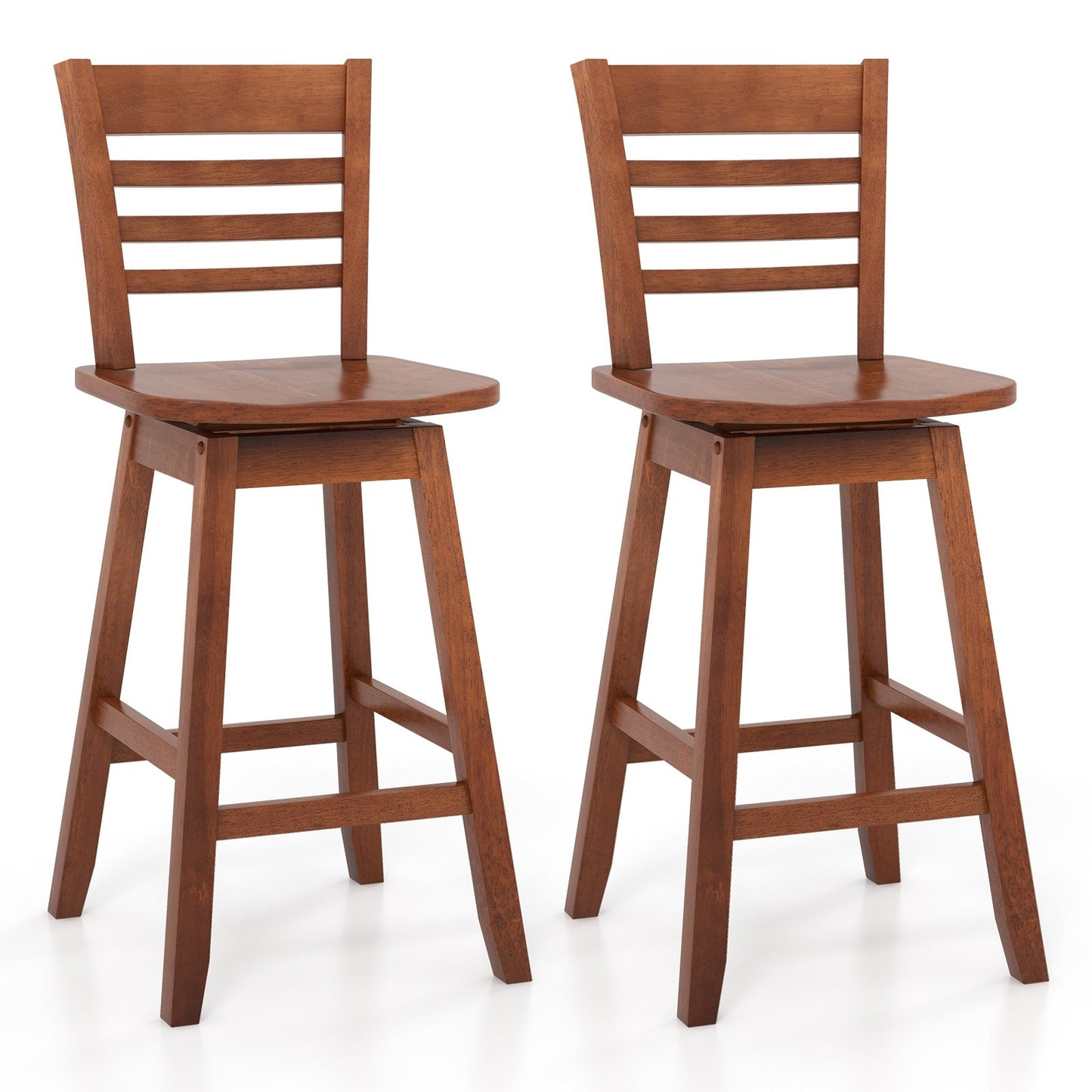 Counter Height Barstools Set of 2/4 with Footrest for Kitchen Island Bar, Walnut Bar Stools Walnut  at Gallery Canada