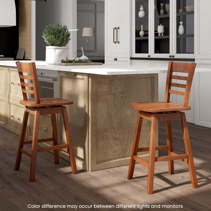 Counter Height Barstools Set of 2/4 with Footrest for Kitchen Island Bar, Walnut Bar Stools   at Gallery Canada