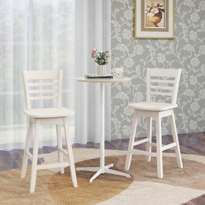 Counter Height Barstools Set of 2/4 with Footrest for Kitchen Island Bar, Cream White Bar Stools   at Gallery Canada