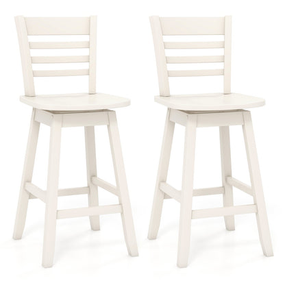 Counter Height Barstools Set of 2/4 with Footrest for Kitchen Island Bar, Cream White Bar Stools Cream White  at Gallery Canada