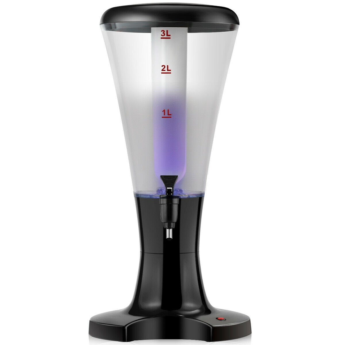 Set of 2 3L Draft Beer Tower Dispenser with LED Lights, Black Water Dispensers   at Gallery Canada