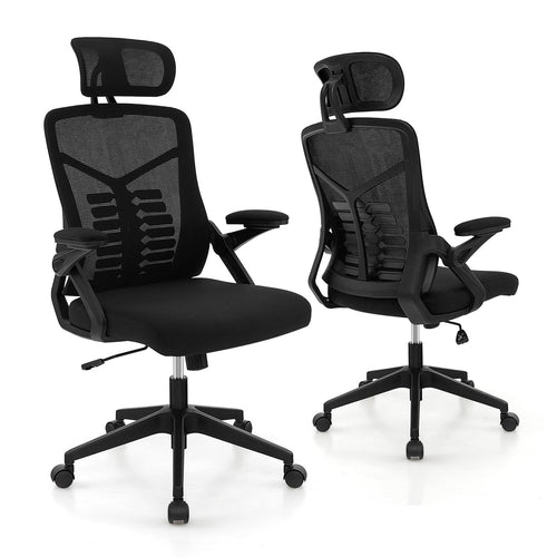 Ergonomic Mesh Office Chair with Lumbar Support and Rocking Function, Black