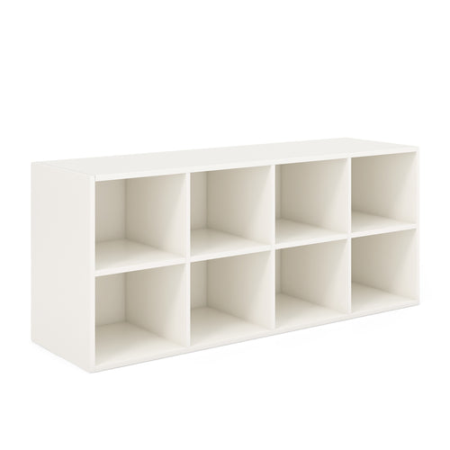8 Cubbies Shoe Organizer with 500 LBS Weight Capacity, White