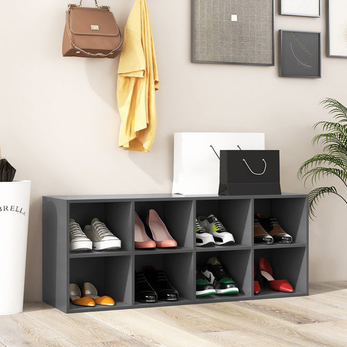 8 Cubbies Shoe Organizer with 500 LBS Weight Capacity, Gray