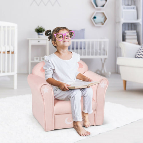 Kids Lamb Sofa Children Armrest Couch, Pink