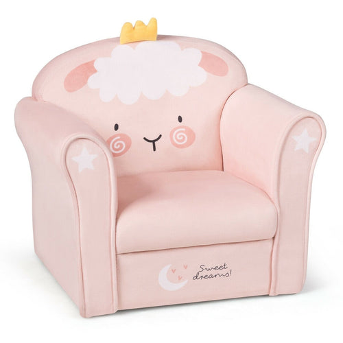 Kids Lamb Sofa Children Armrest Couch, Pink