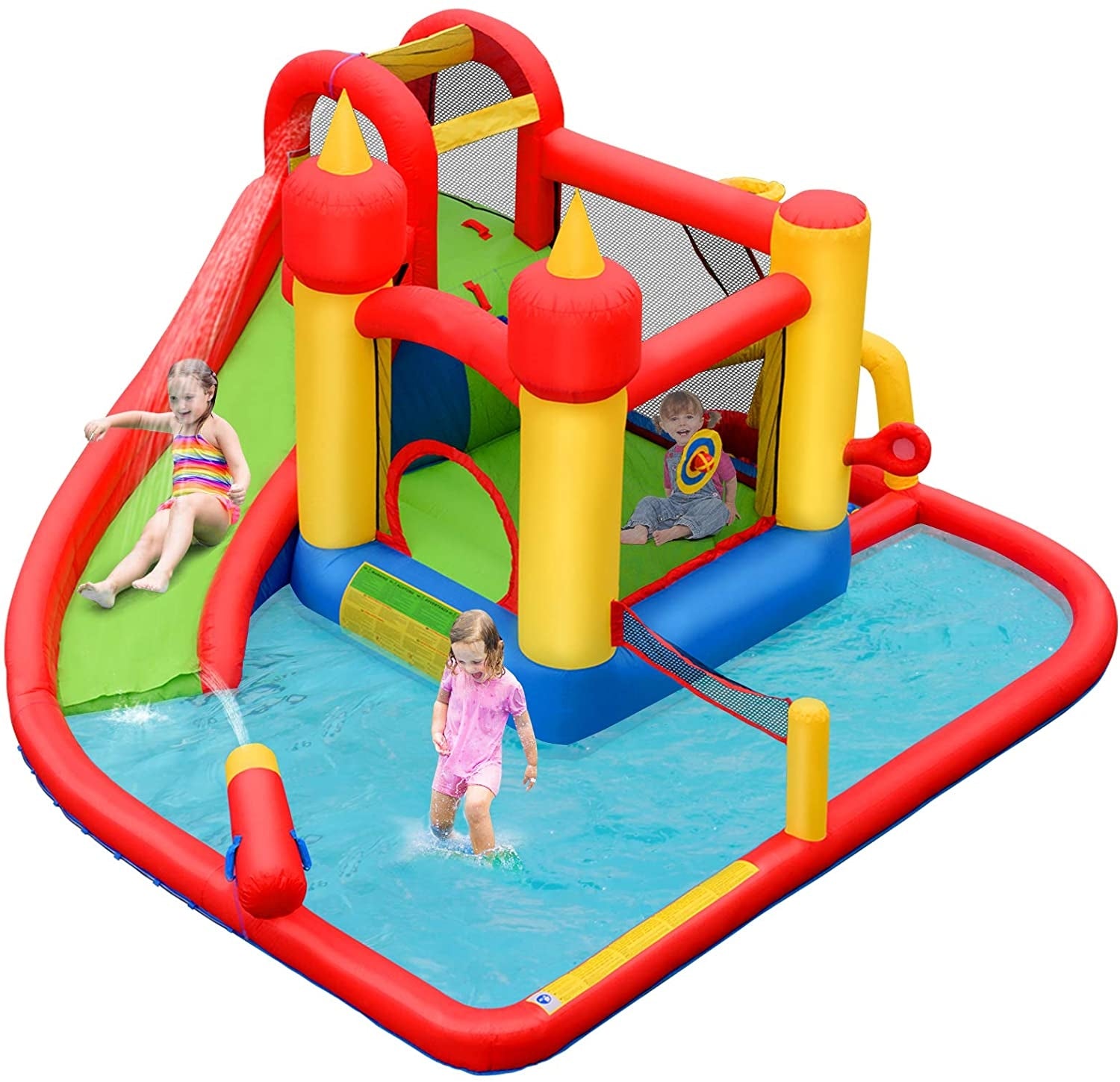Inflatable Water Slide Jumper Bounce House with Ocean Ball without Blower, Black Bounce House at Gallery Canada