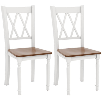 Set of 2 Wooden Farmhouse Kitchen Chairs with Rubber Wood Seat-2 Pieces Dining Chairs   at Gallery Canada