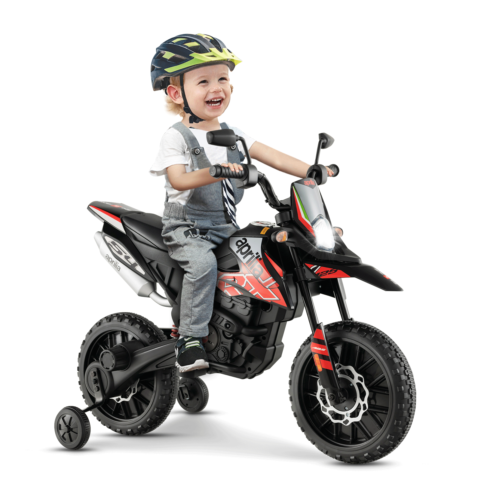 Aprilia Licensed Kids Ride On Motorcycle with 2 Training Wheels, Red Powered Ride On Toys   at Gallery Canada