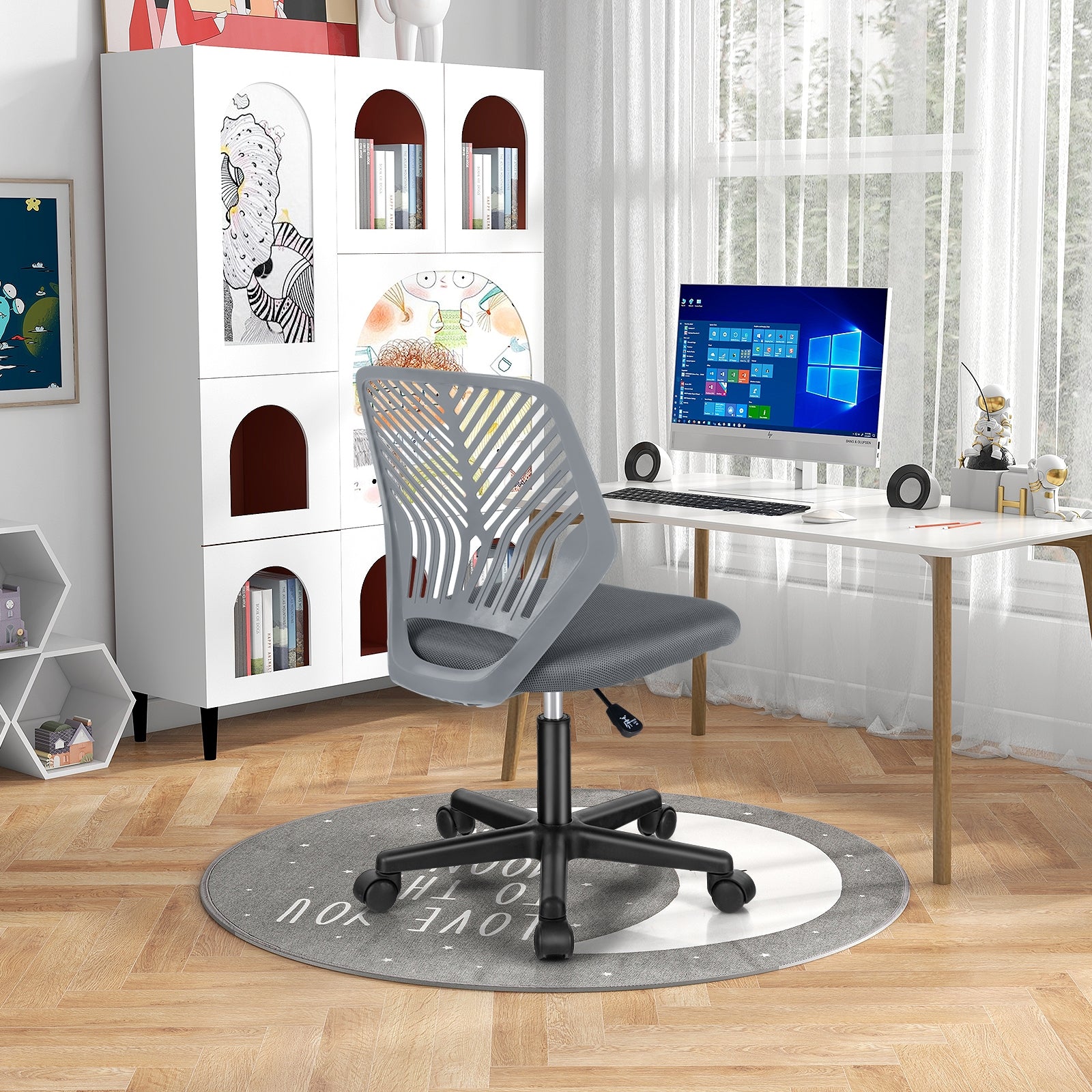 Height-adjustable Ergonomic Kids Desk Chair with Universal Casters, Gray Kids Chairs & Seating   at Gallery Canada