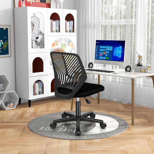 Height-adjustable Ergonomic Kids Desk Chair with Universal Casters, Black - Gallery Canada