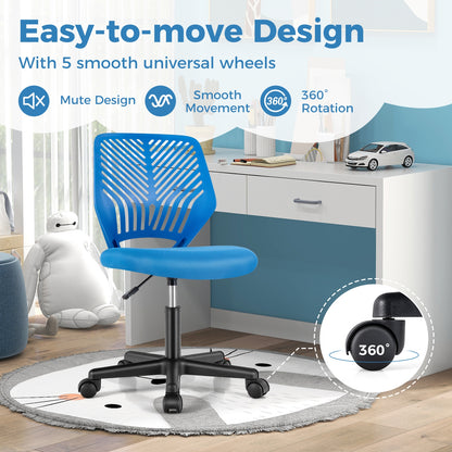 Height-adjustable Ergonomic Kids Desk Chair with Universal Casters, Blue Kids Chairs & Seating   at Gallery Canada