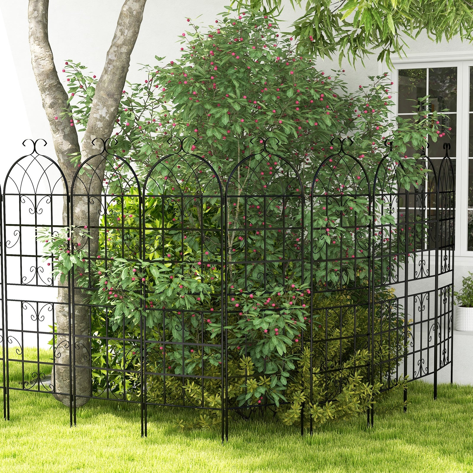 2/4 Pack 71 x 20 Inch Metal Garden Trellis for Climbing Plants-Set of 4, Black Decorative Fencing & Flooring   at Gallery Canada