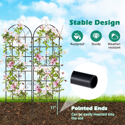 2/4 Pack 71 x 20 Inch Metal Garden Trellis for Climbing Plants-Set of 4, Black Decorative Fencing & Flooring   at Gallery Canada