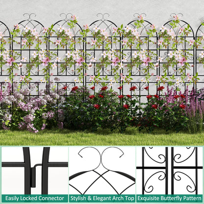 2/4 Pack 71 x 20 Inch Metal Garden Trellis for Climbing Plants-Set of 4, Black Decorative Fencing & Flooring   at Gallery Canada