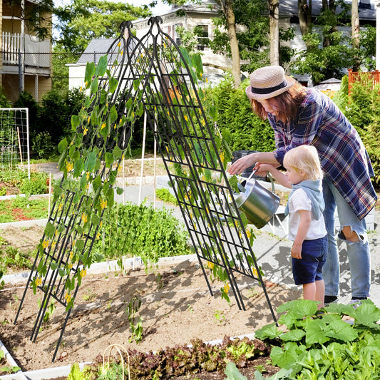 2/4 Pack 71 x 20 Inch Metal Garden Trellis for Climbing Plants-Set of 2, Black Decorative Fencing & Flooring Set of 2, Black  at Gallery Canada