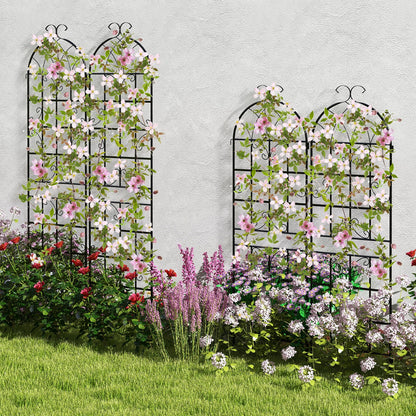 2/4 Pack 71 x 20 Inch Metal Garden Trellis for Climbing Plants-Set of 2, Black Decorative Fencing & Flooring   at Gallery Canada