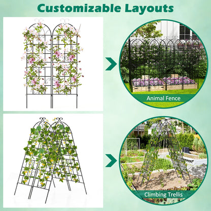 2/4 Pack 71 x 20 Inch Metal Garden Trellis for Climbing Plants-Set of 2, Black Decorative Fencing & Flooring   at Gallery Canada