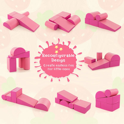 5-Piece Kids Climb and Crawl Activity Playset, Pink Climbers & Slides   at Gallery Canada