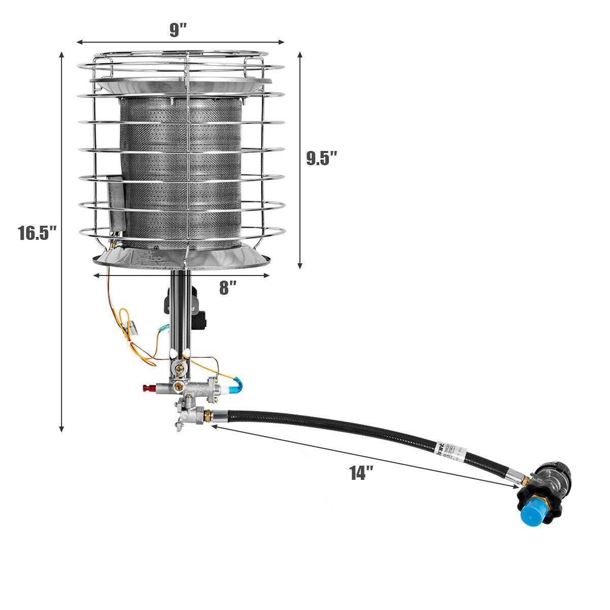 360 Degree Portable Outdoor Camping Tank Top Propane Heater, Silver Patio Heaters   at Gallery Canada