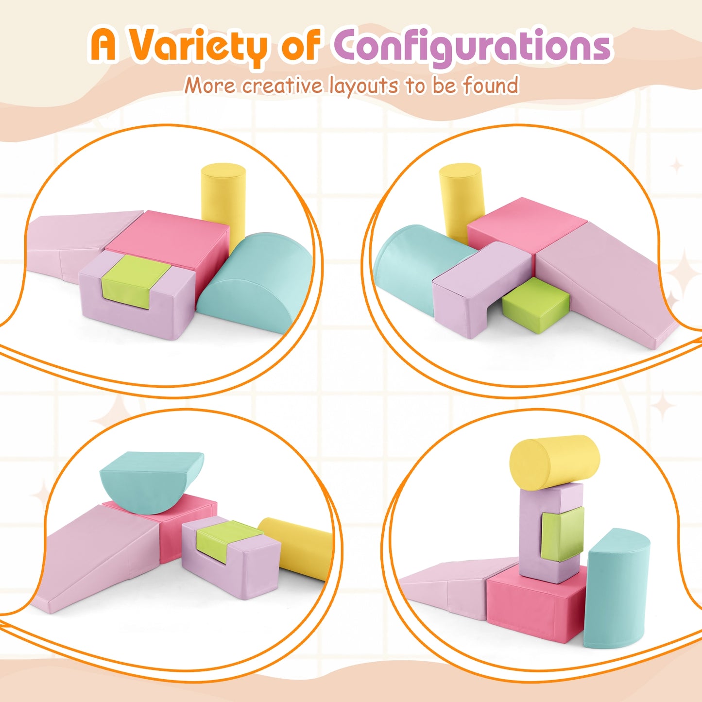 6 Pieces Foam Climbing Blocks Indoor Climb and Crawl Activity Playset with Rectangles, Multicolor Climbers & Slides   at Gallery Canada