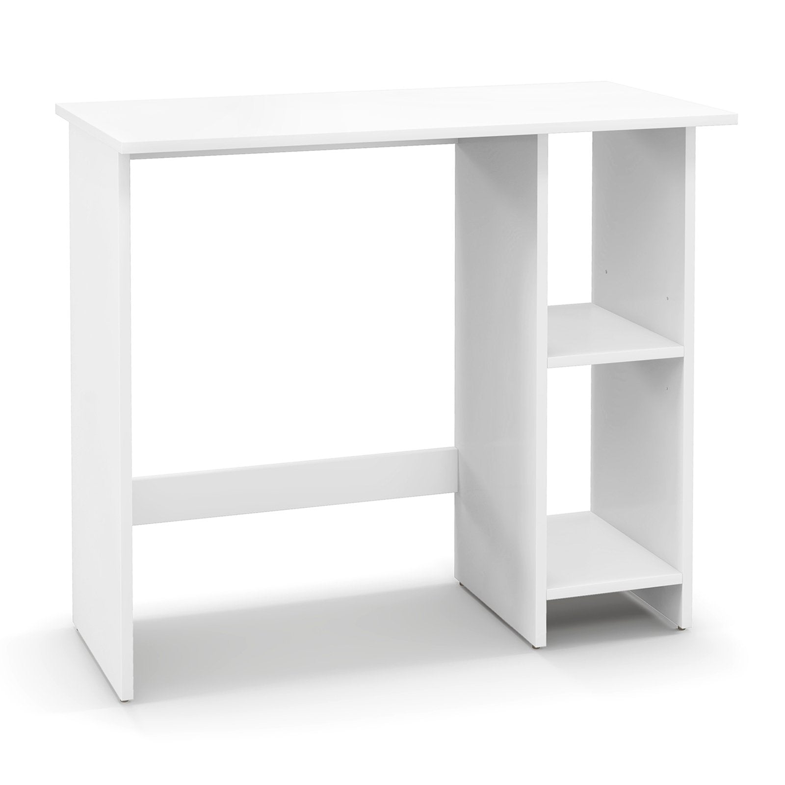 Small Computer Desk with Storage and Adjustable Shelf, White Office Desks   at Gallery Canada