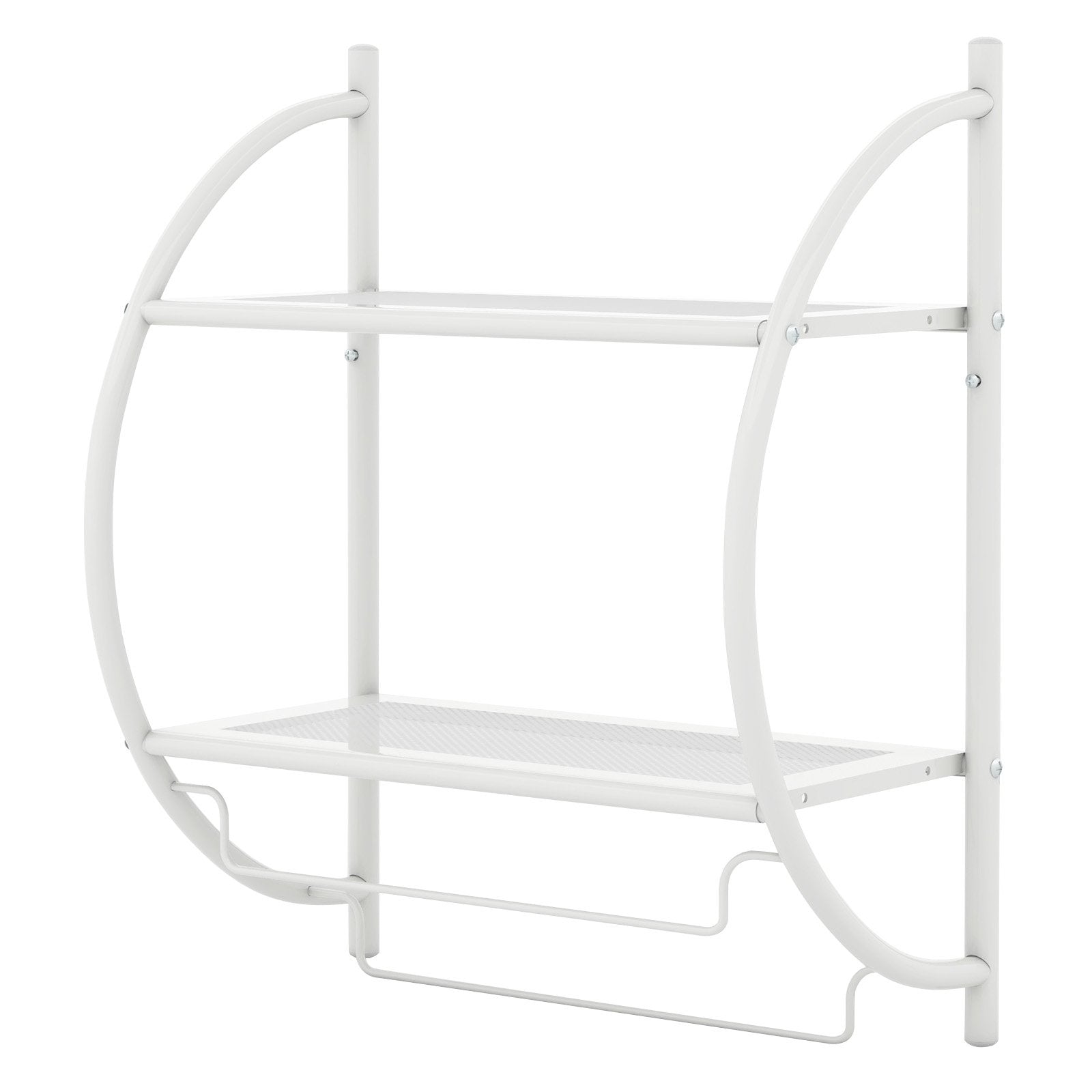 Wall Mounted 2-Tier Bathroom Towel Rack with 2 Towel Bars, White Towel Racks   at Gallery Canada