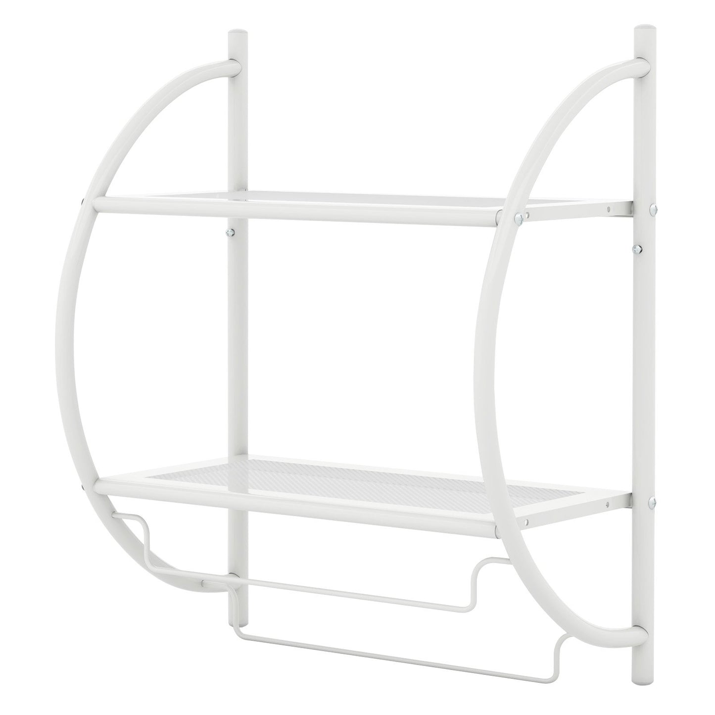 Wall Mounted 2-Tier Bathroom Towel Rack with 2 Towel Bars, White Towel Racks   at Gallery Canada