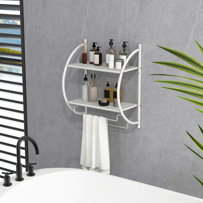 Wall Mounted 2-Tier Bathroom Towel Rack with 2 Towel Bars, White Towel Racks   at Gallery Canada