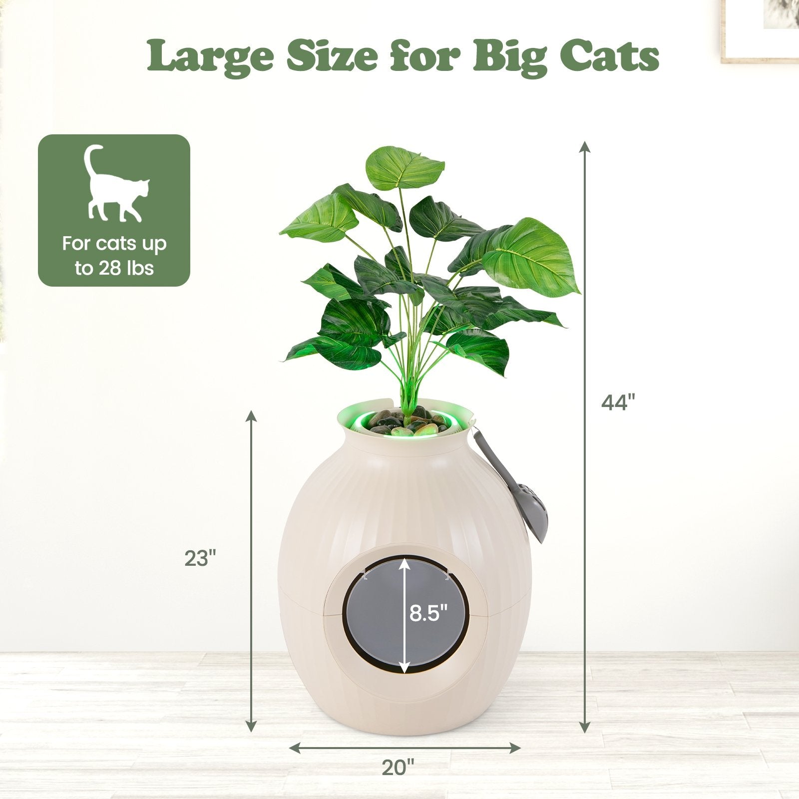 Smart Plant Cat Litter Box with Electronic Odor Removal & Sterilization, Beige Cat Houses   at Gallery Canada