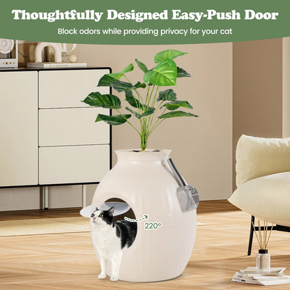 Smart Plant Cat Litter Box with Electronic Odor Removal & Sterilization, Beige Cat Houses   at Gallery Canada