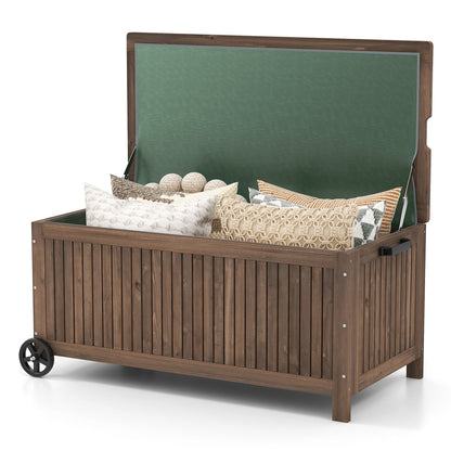 56-Gallon Wood Deck Box with Removable Waterproof PE Liner, Brown Sheds & Outdoor Storage   at Gallery Canada