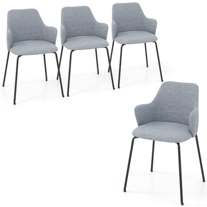 Dining Chairs Set of 2 with Curved Backrest  Wide Seat and Armrests, Gray Dining Chairs   at Gallery Canada