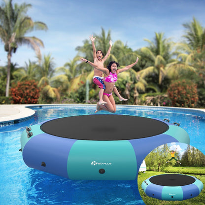 10 Feet Inflatable Splash Padded Water Bouncer Trampoline, Blue - Gallery Canada