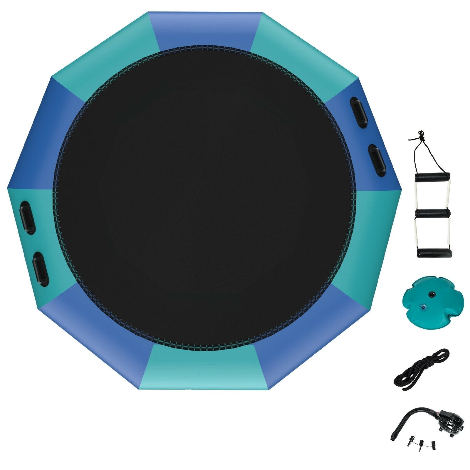 10 Feet Inflatable Splash Padded Water Bouncer Trampoline, Blue - Gallery Canada