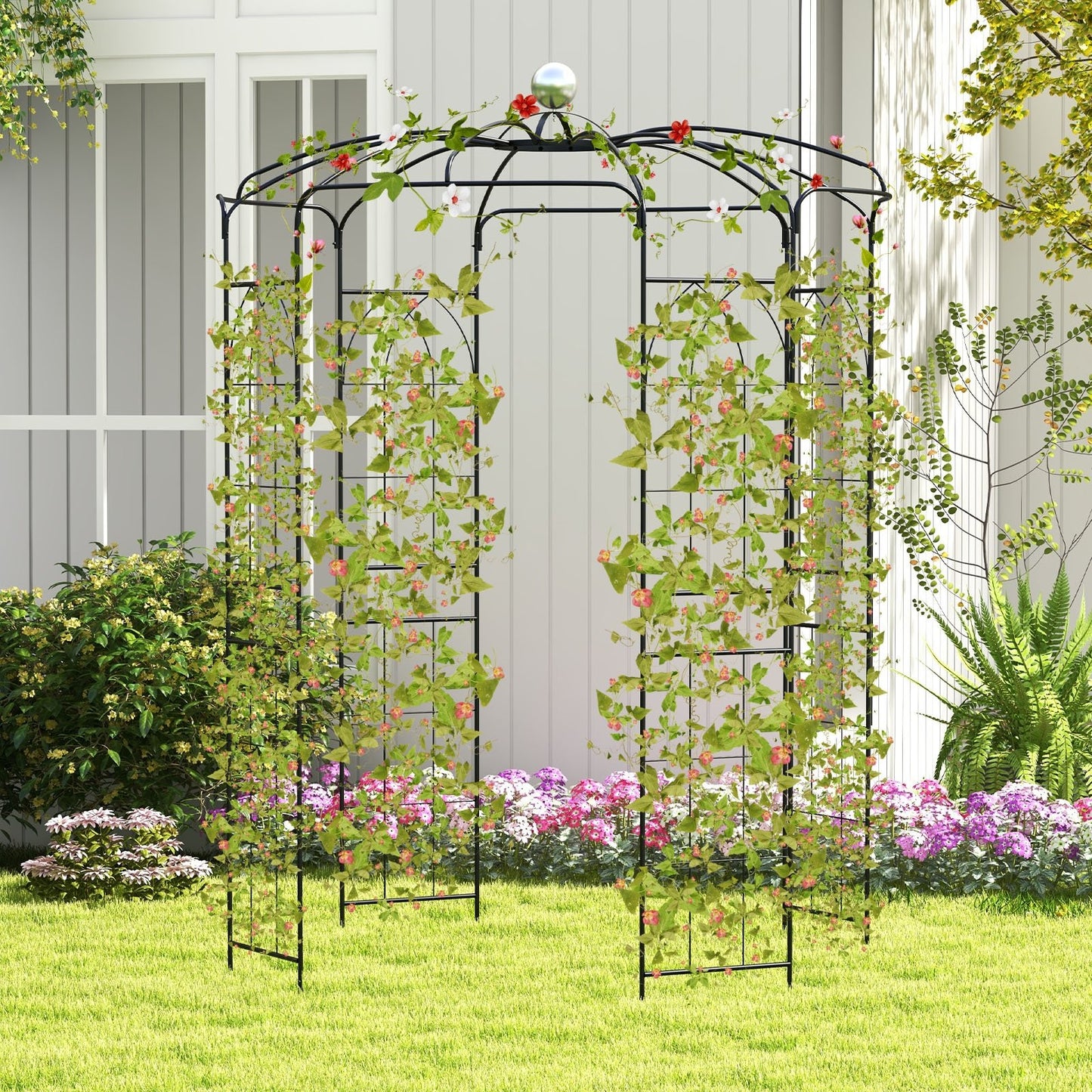 Birdcage Shape Gazebo for Climbing Plants and Wedding Ceremony Decoration, Black Outdoor Decor   at Gallery Canada