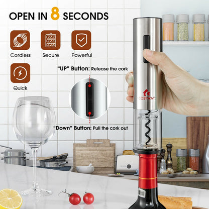 6-in-1 Electric Wine Bottle Opener Set with Foil Cutter, Black Hand Tool Sets   at Gallery Canada