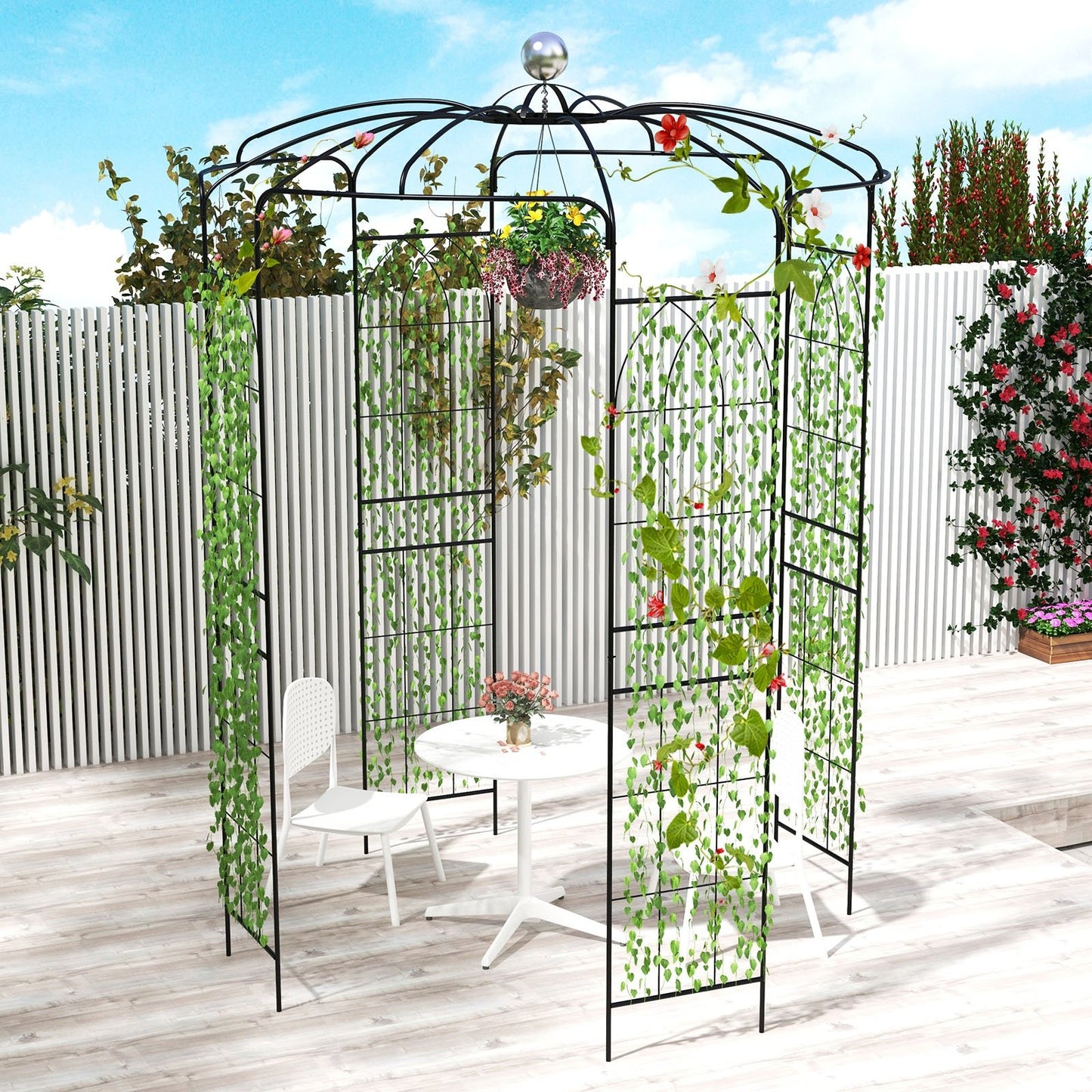 Birdcage Shape Gazebo for Climbing Plants and Wedding Ceremony Decoration, Black Outdoor Decor   at Gallery Canada